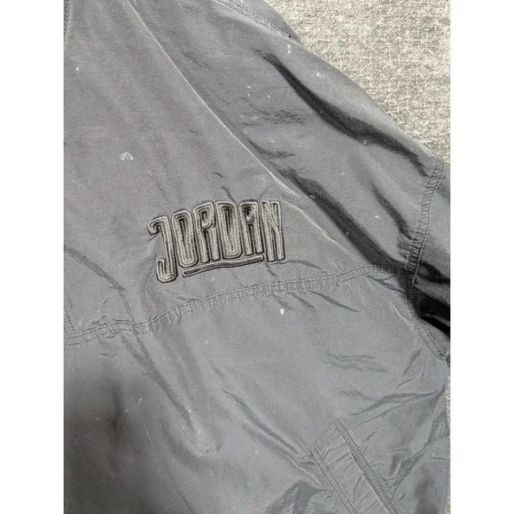 Vintage Jordan Mens XL Quarter Zip Windbreaker Pullover Black Embroidered Logo - Picture 5 of 10